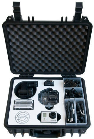 GoPro kamerasett i Opticase type 12 med spesialtilpasset skuminnlegg